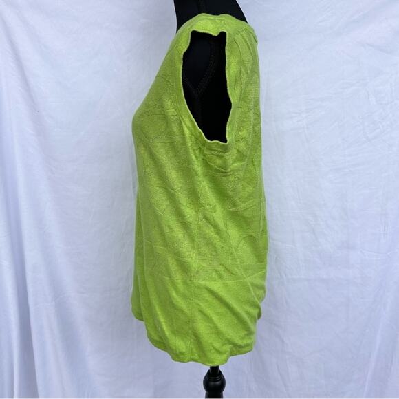 Lafayette 148 New York Womens Knit Linen Tank Top Green Sz Medium M Layering - Picture 3 of 10